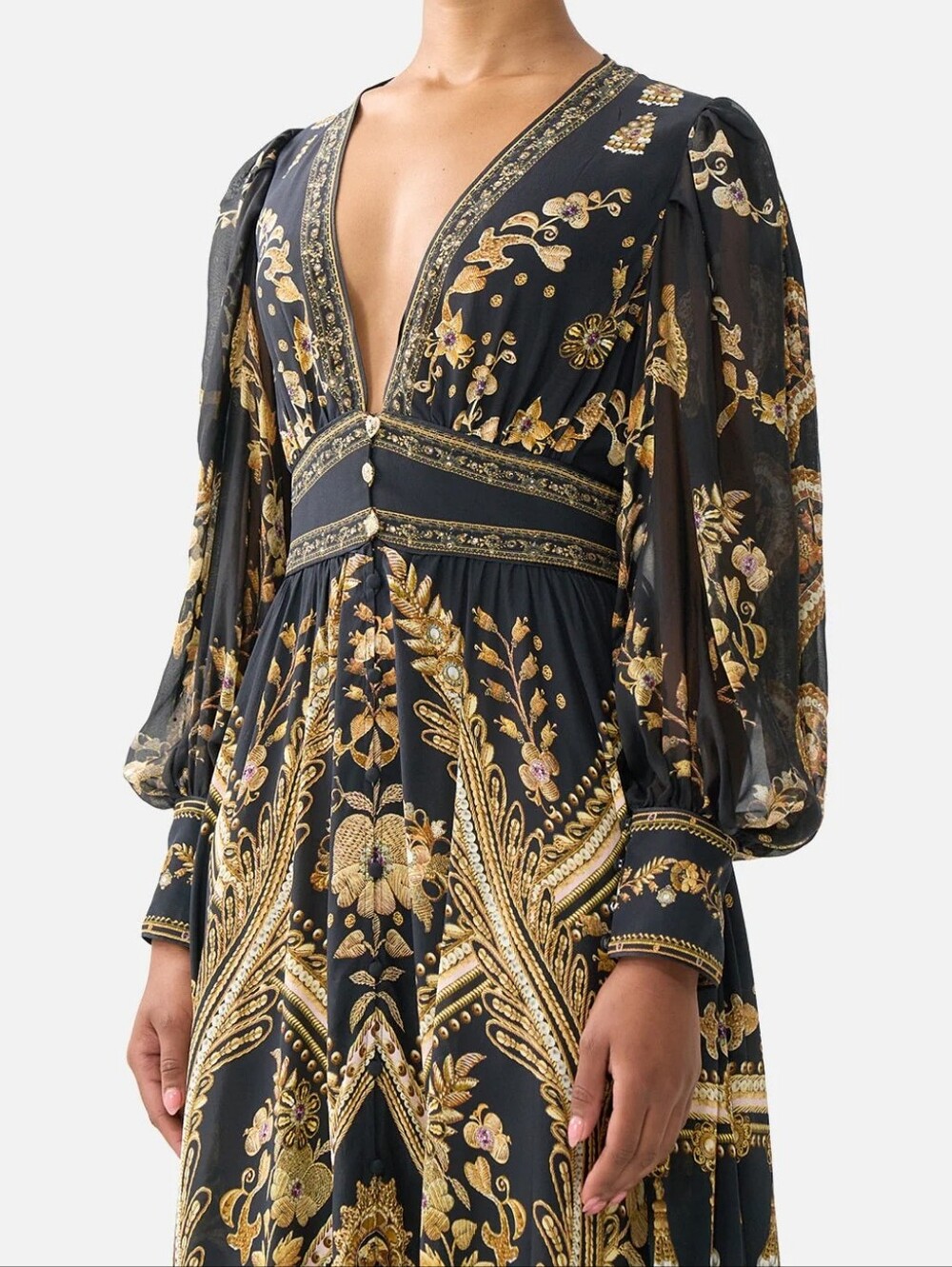 Camilla long button front dress In Taurus rising - Picture 4 of 13